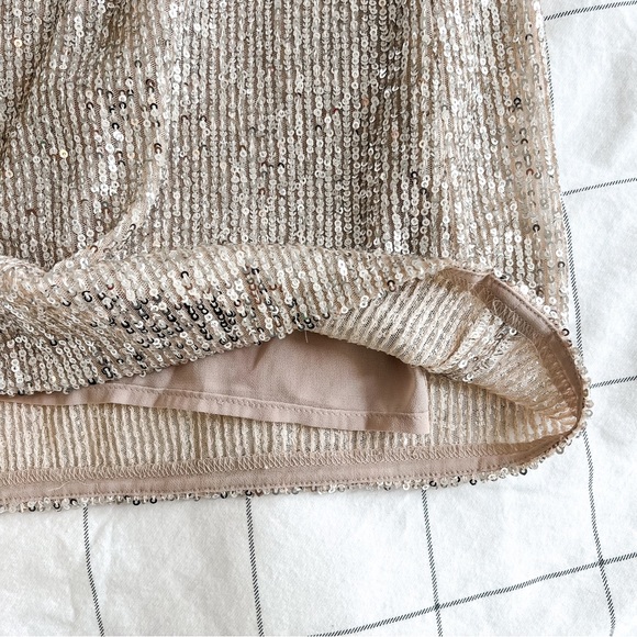 NWT Banana Republic Petite Sequin Slip Dress - Champagne - 2P - Picture 4 of 6